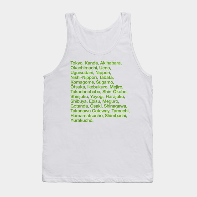 Yamanote Line Train Stations Tank Top by conform